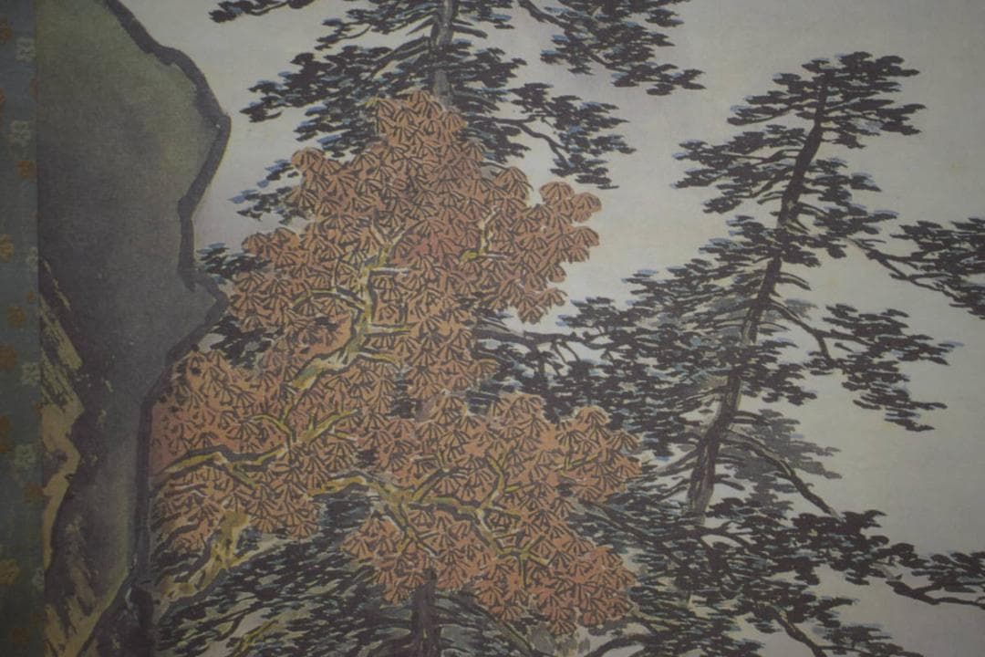 複製/川合玉堂/秋渓帰樵図/桐共箱付/工芸/布袋屋掛軸HJ-35