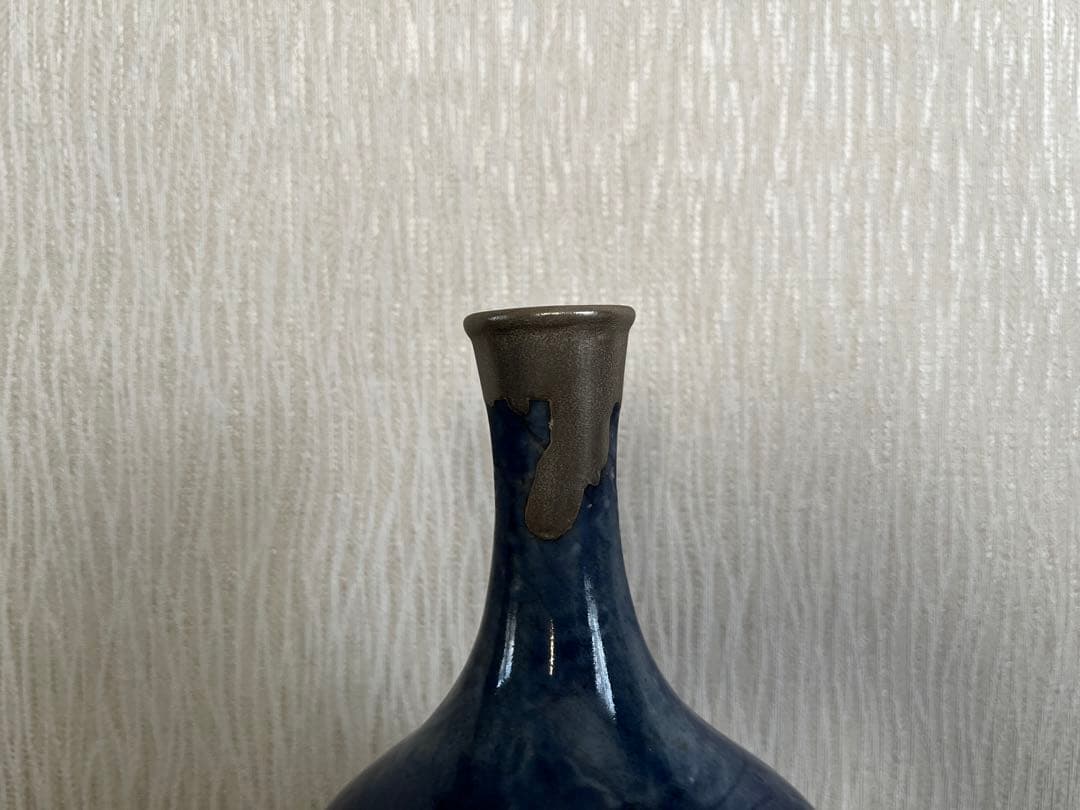 李朝　瑠璃釉　徳利　金継ぎ