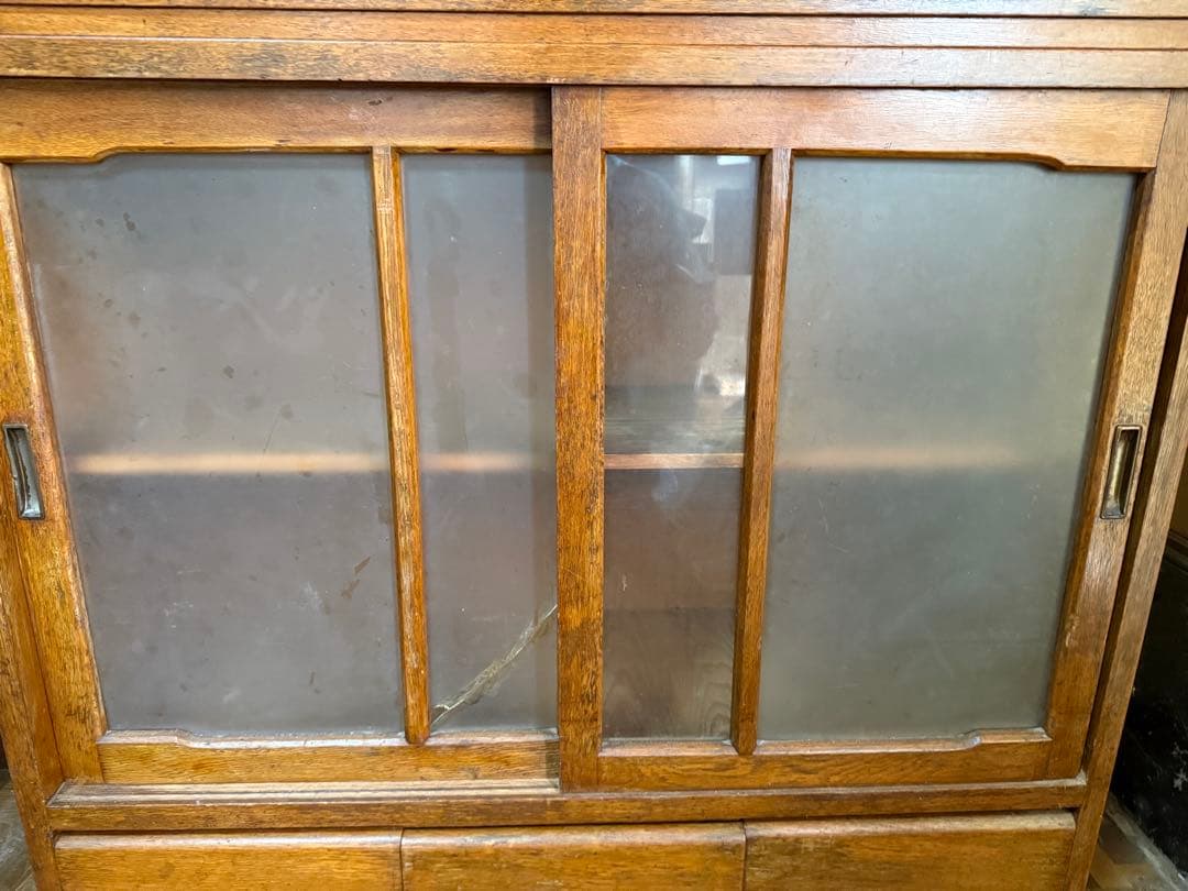 m*d様 【O-1672】食器棚 水屋 収納棚 キャビネット 昭和レトロ 古道具