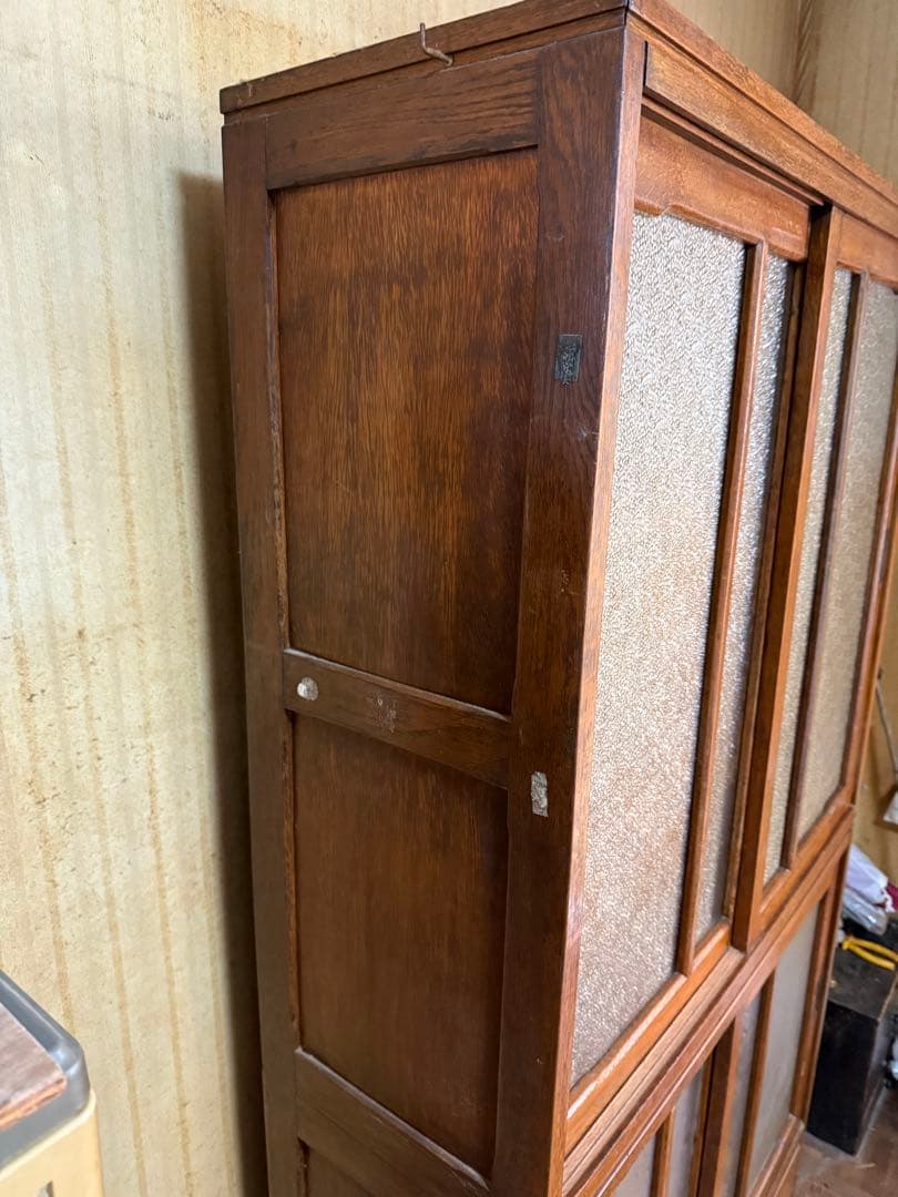 m*d様 【O-1672】食器棚 水屋 収納棚 キャビネット 昭和レトロ 古道具