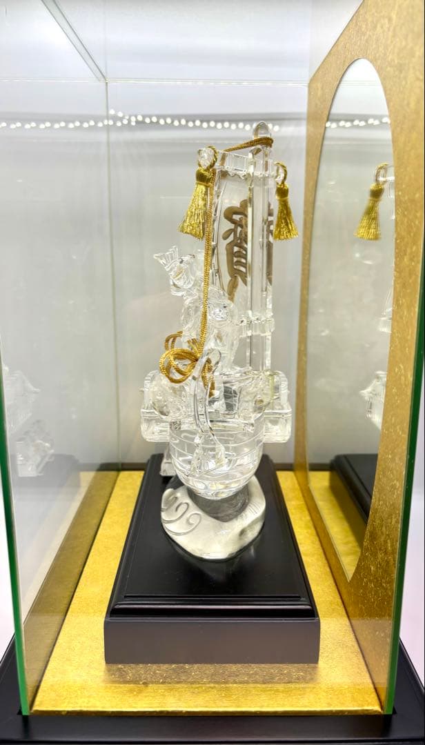 #伝統工芸士　保山　水晶工芸品 『宝船』