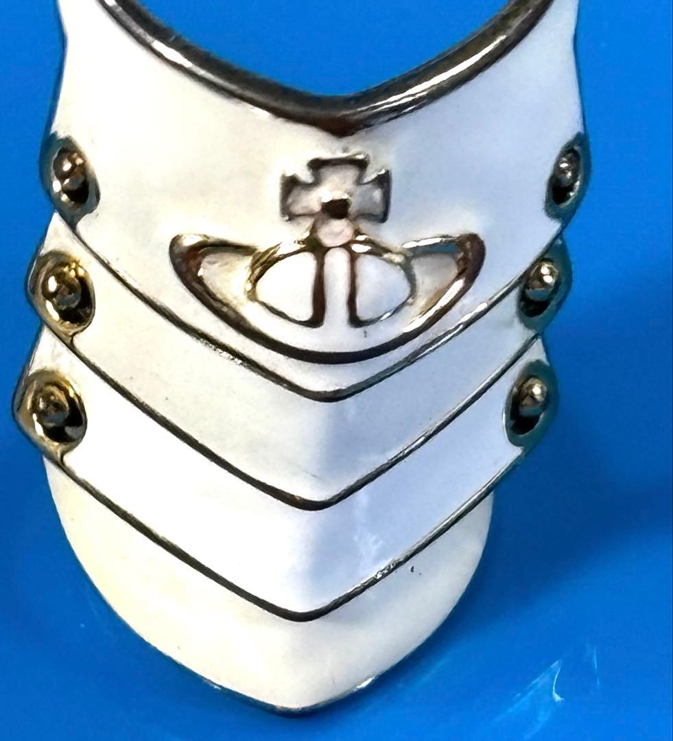 d*4様 希少✨ヴィヴィアン　アーマーリング　リング　ホワイト　ゴールド　レトロ