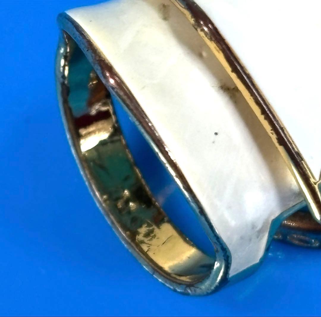 d*4様 希少✨ヴィヴィアン　アーマーリング　リング　ホワイト　ゴールド　レトロ