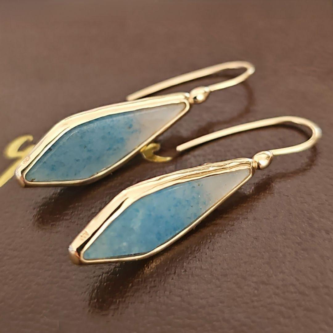 完売レア agete k10 クォーツァイト フックピアス