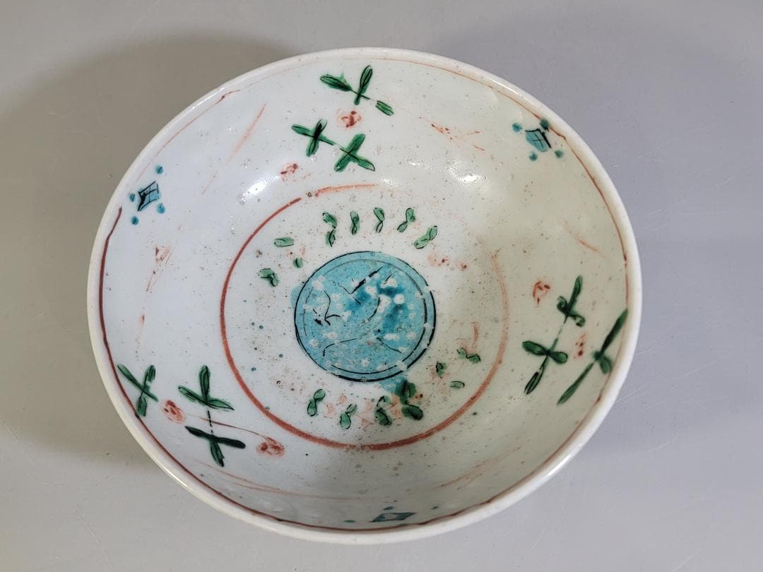 中国美術 呉須赤絵 碗 古美術 DT459