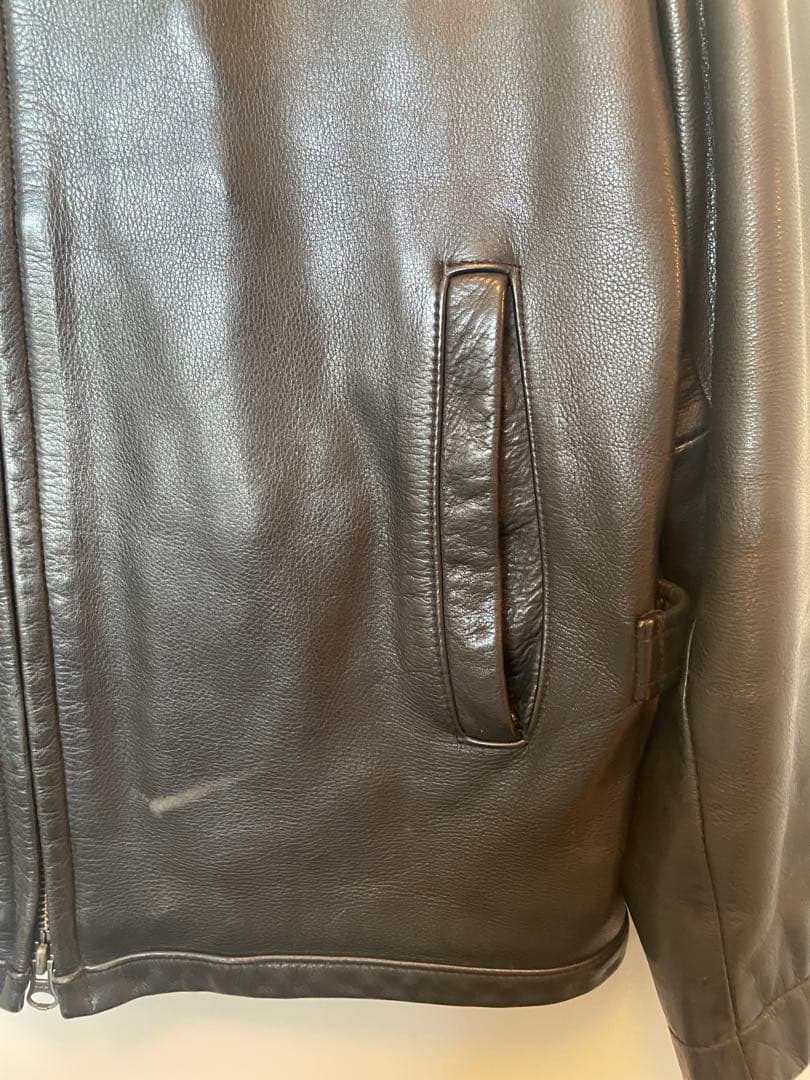 90s BANANA REPUBLIC 襟付きオールドスタイル レザージャケット