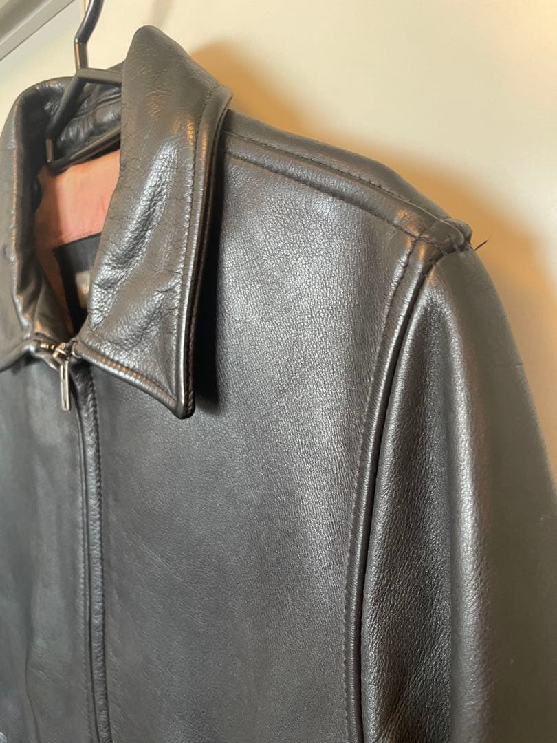 90s BANANA REPUBLIC 襟付きオールドスタイル レザージャケット