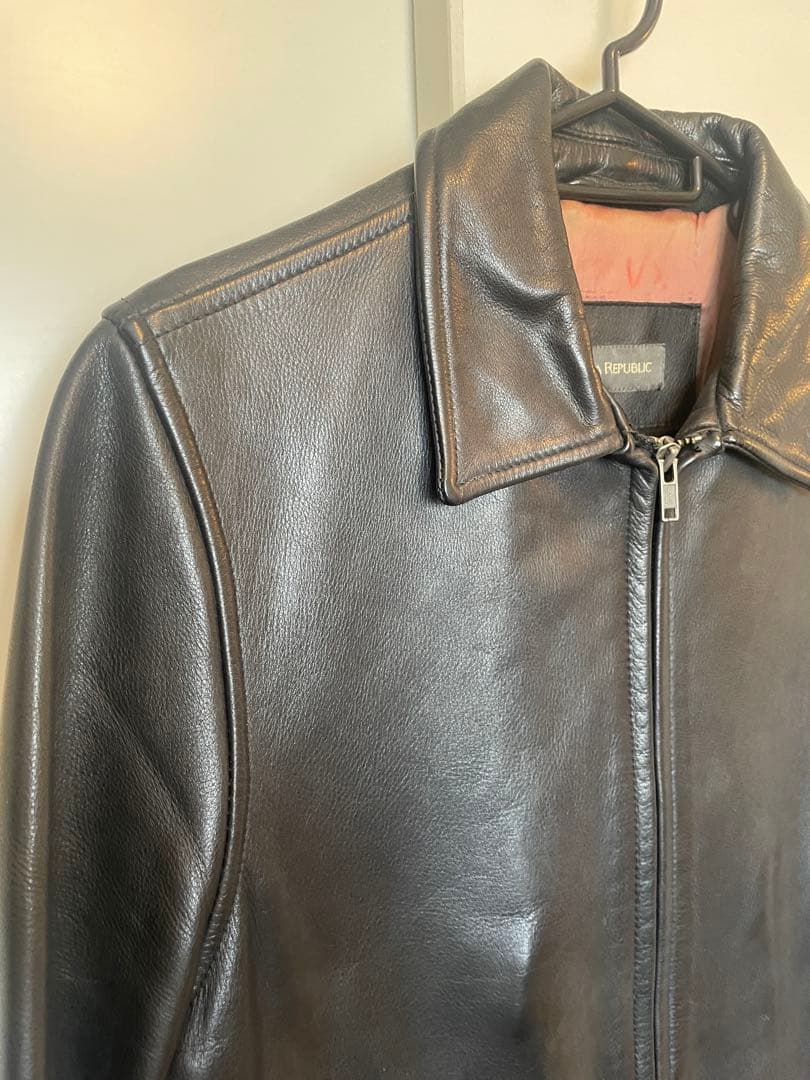 90s BANANA REPUBLIC 襟付きオールドスタイル レザージャケット