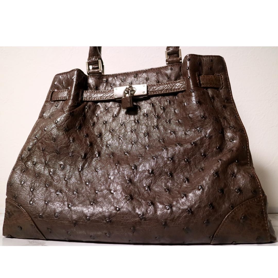 超美品　本物オーストリッチ使用　定価89,000円　ハンドバッグ