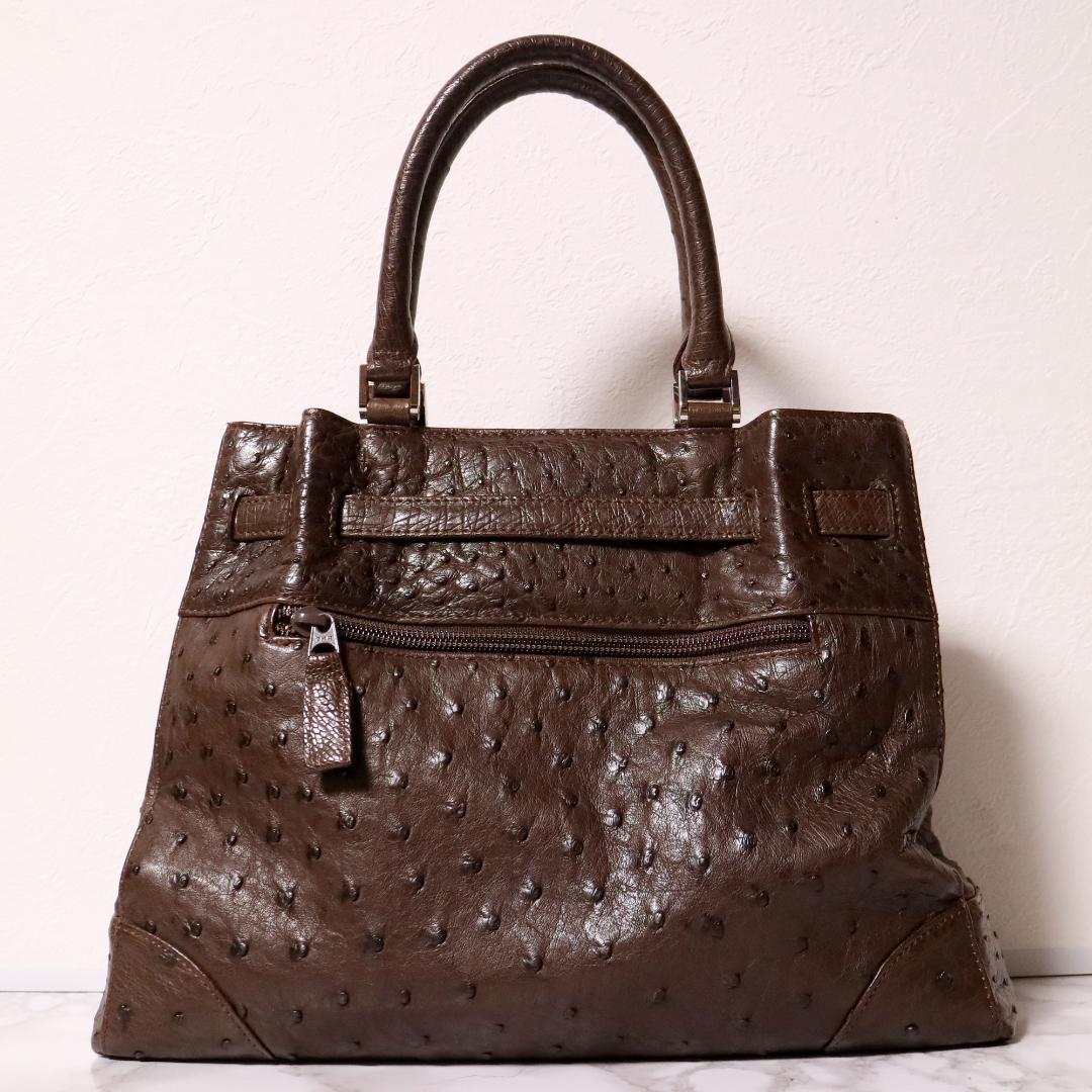 超美品　本物オーストリッチ使用　定価89,000円　ハンドバッグ