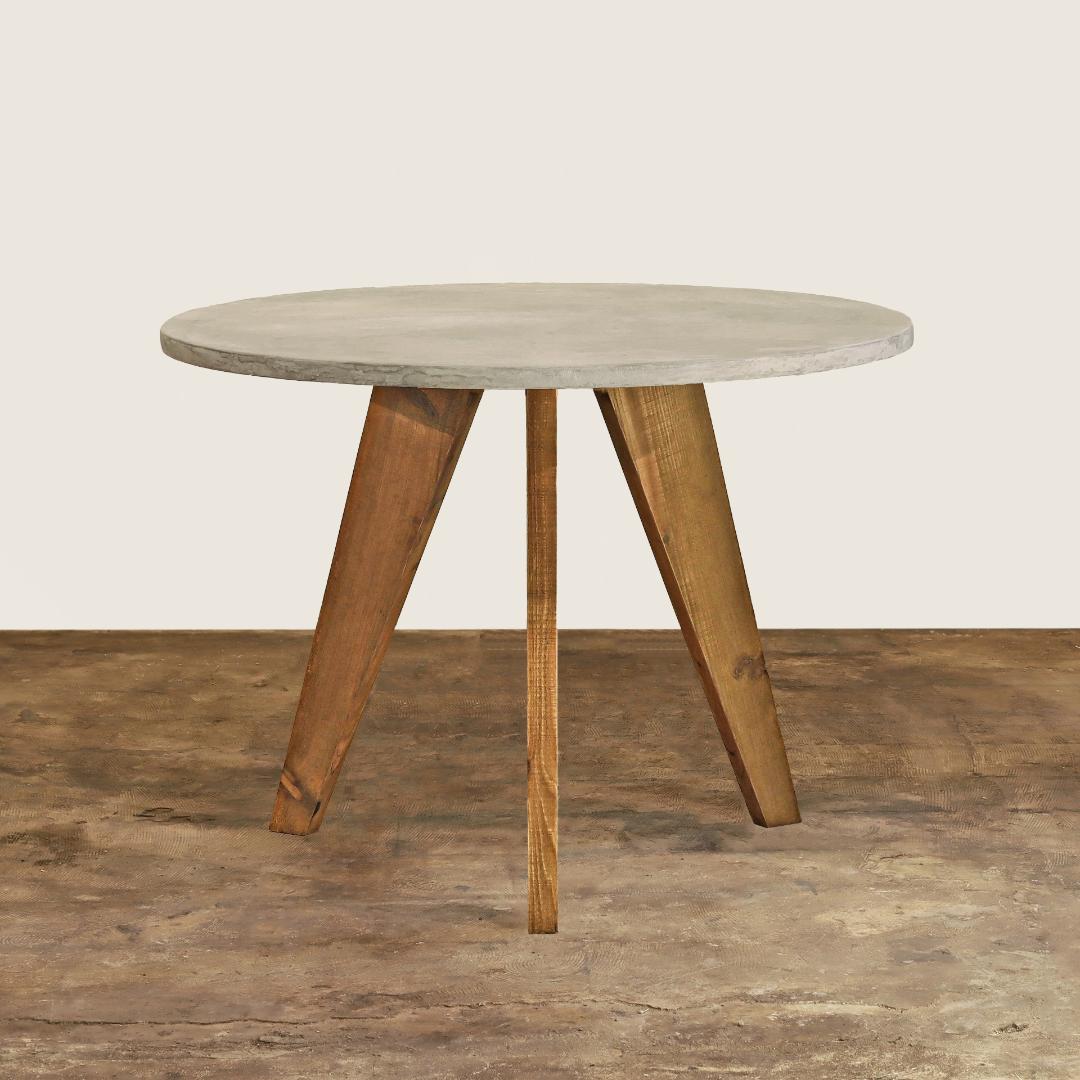 オーダー専用｜円形｜ラウンドテーブル｜ダークグレー｜薄塗りモルタル