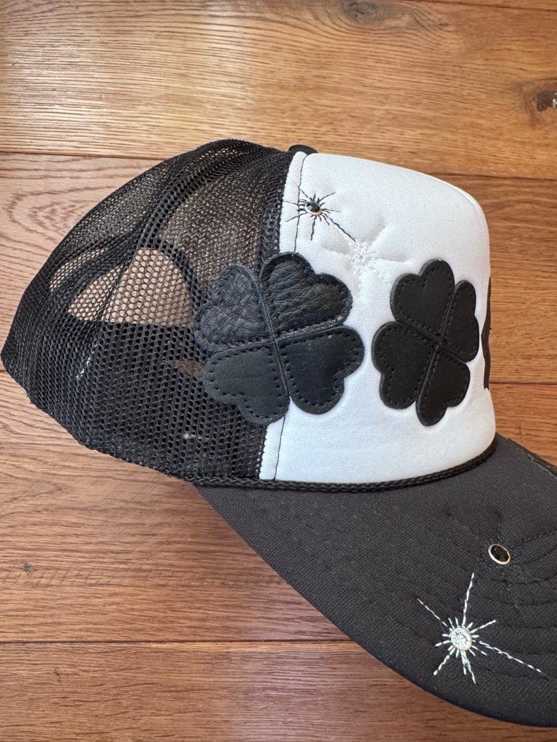 imozon saving clothing キャップ 黒白クローバー