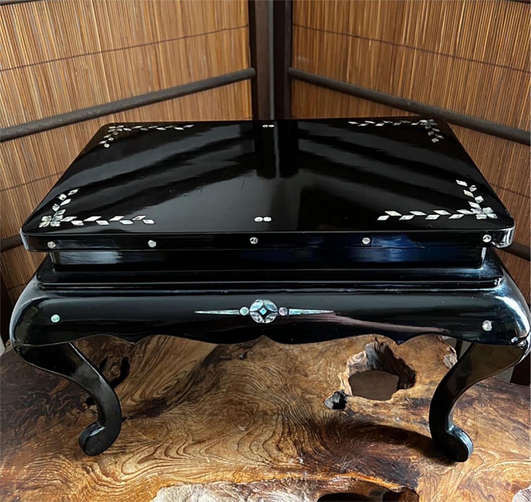 時代 木製 螺鈿 青貝 象嵌 香台 花台 盆栽台