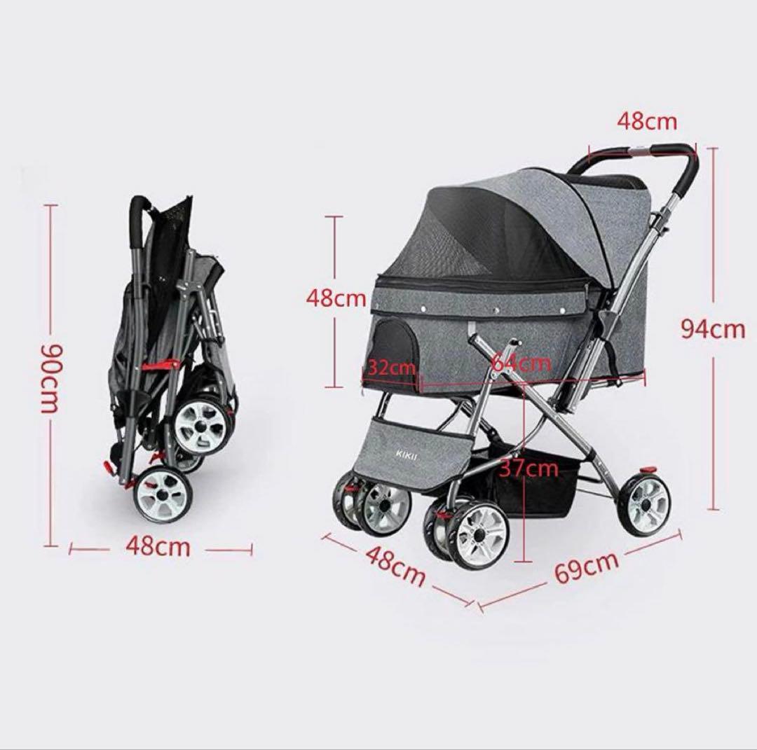 KIKII ペットカート 折りたたみ 組み立て簡単