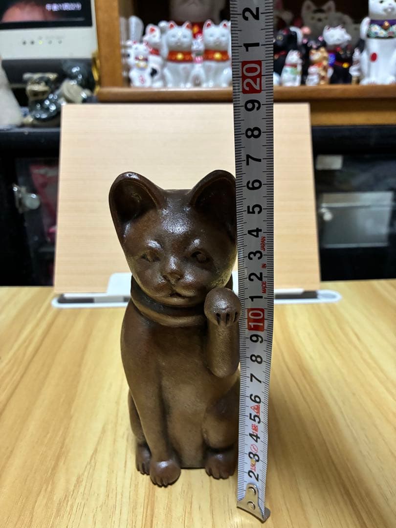 招き猫　備前焼