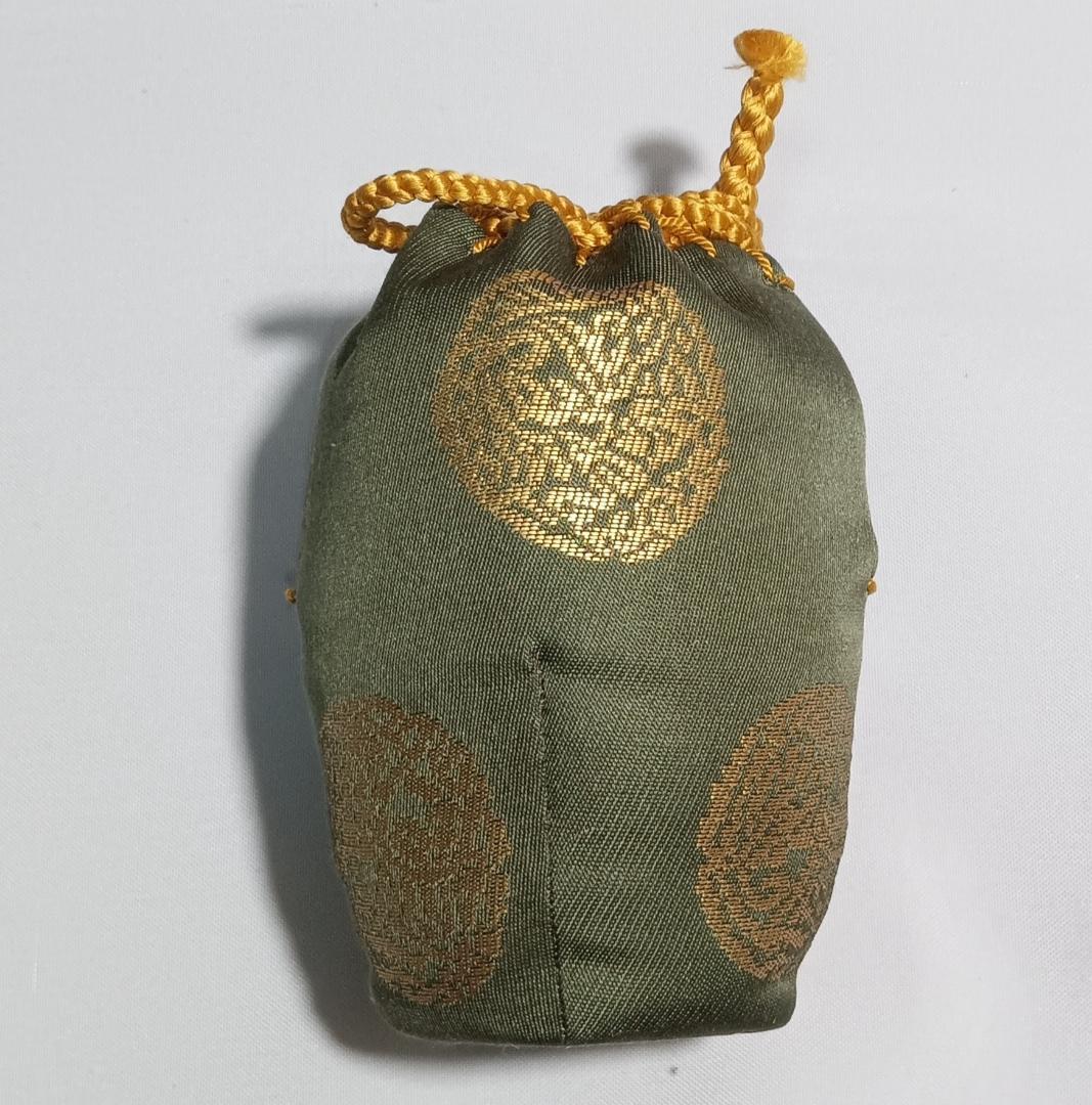 茶道具　橋本喜竜作　瀬戸釉肩衝茶入　二人静金襴仕覆　未使用長期所蔵品　超美品！！