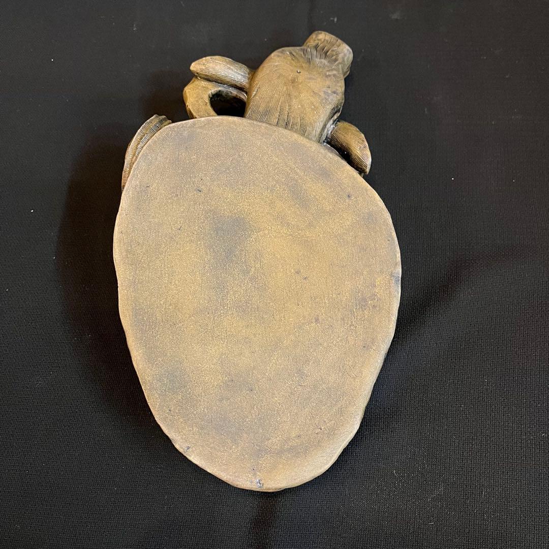 【未使用】 中国美術 硯 水牛唐人 龍 竜 澄泥硯