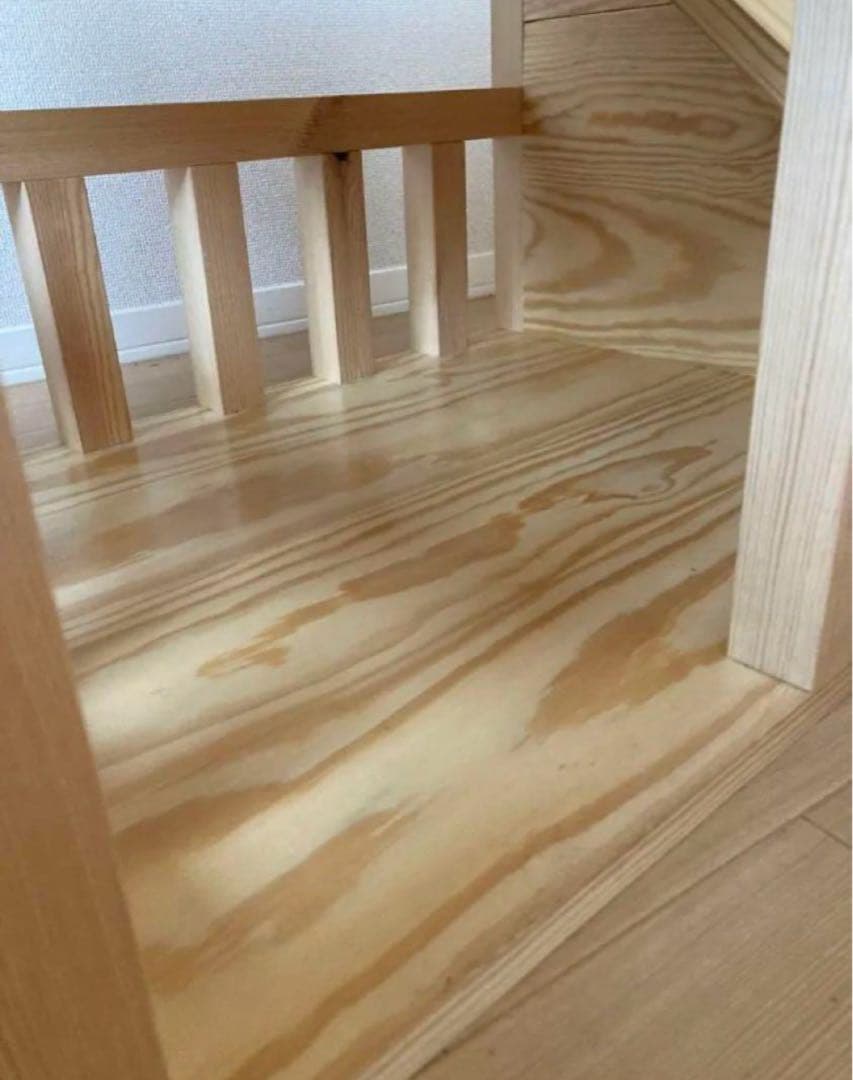 【職人手作り】木製 2階建て ドッグハウス スロープ　無垢材 おしゃれインテリア