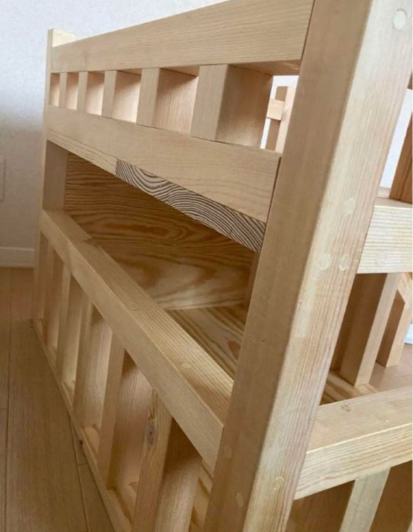 【職人手作り】木製 2階建て ドッグハウス スロープ　無垢材 おしゃれインテリア