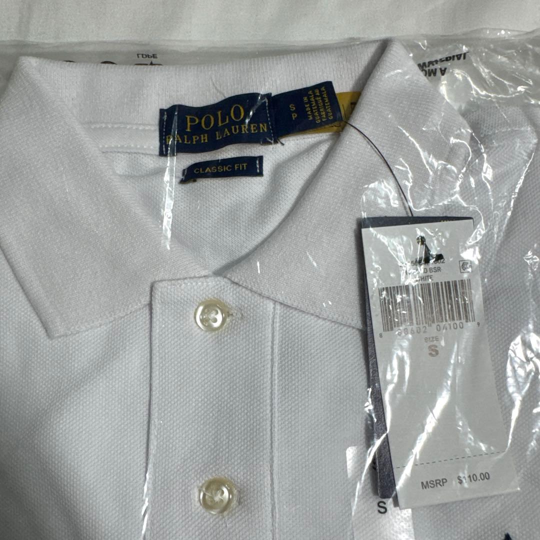 ポロラルフローレン polo新品 タグ付きポロシャツクラシックフィット白S