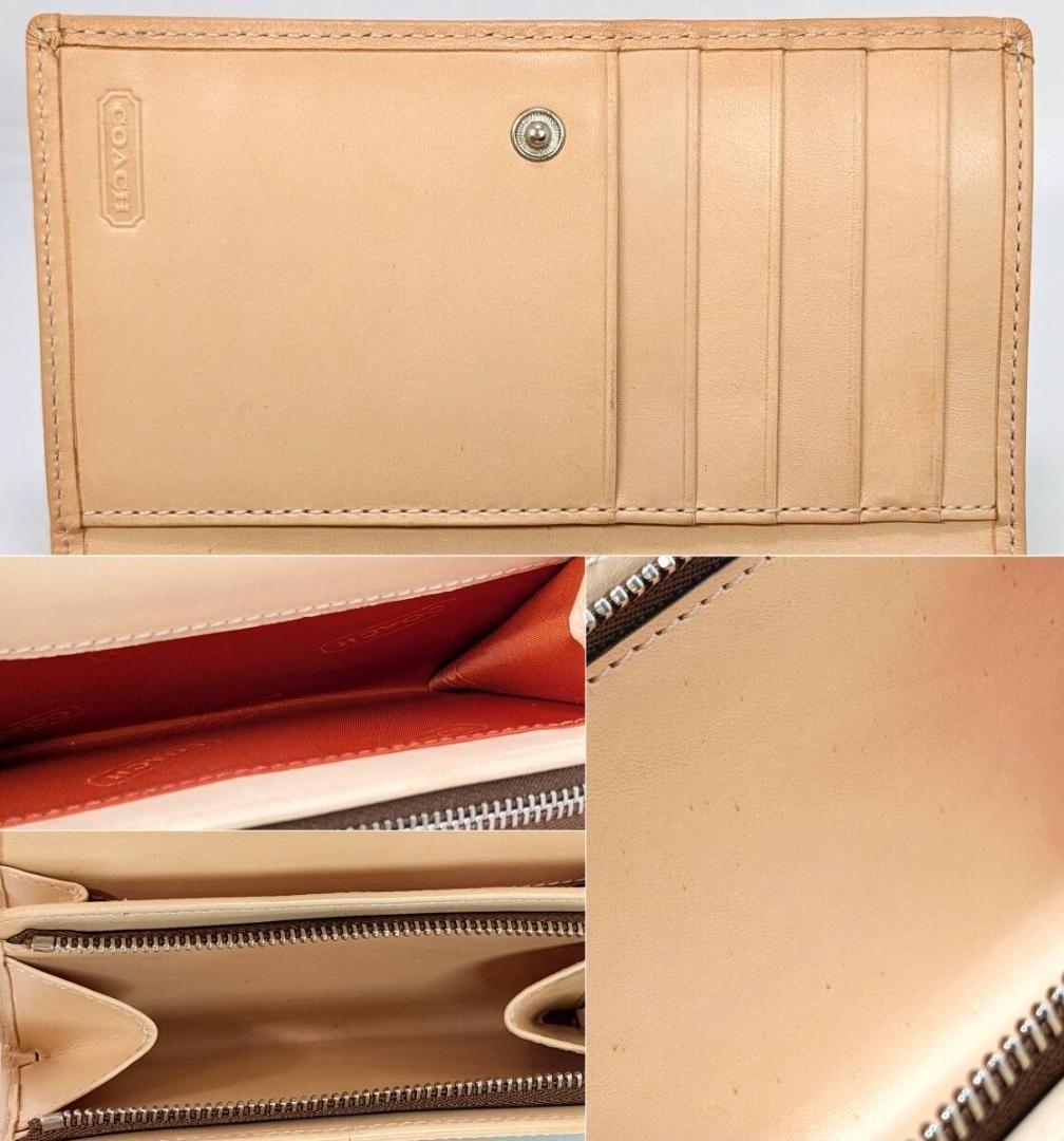 【未使用】COACH コーチ 二つ折り財布 シグネチャー ブラウン系