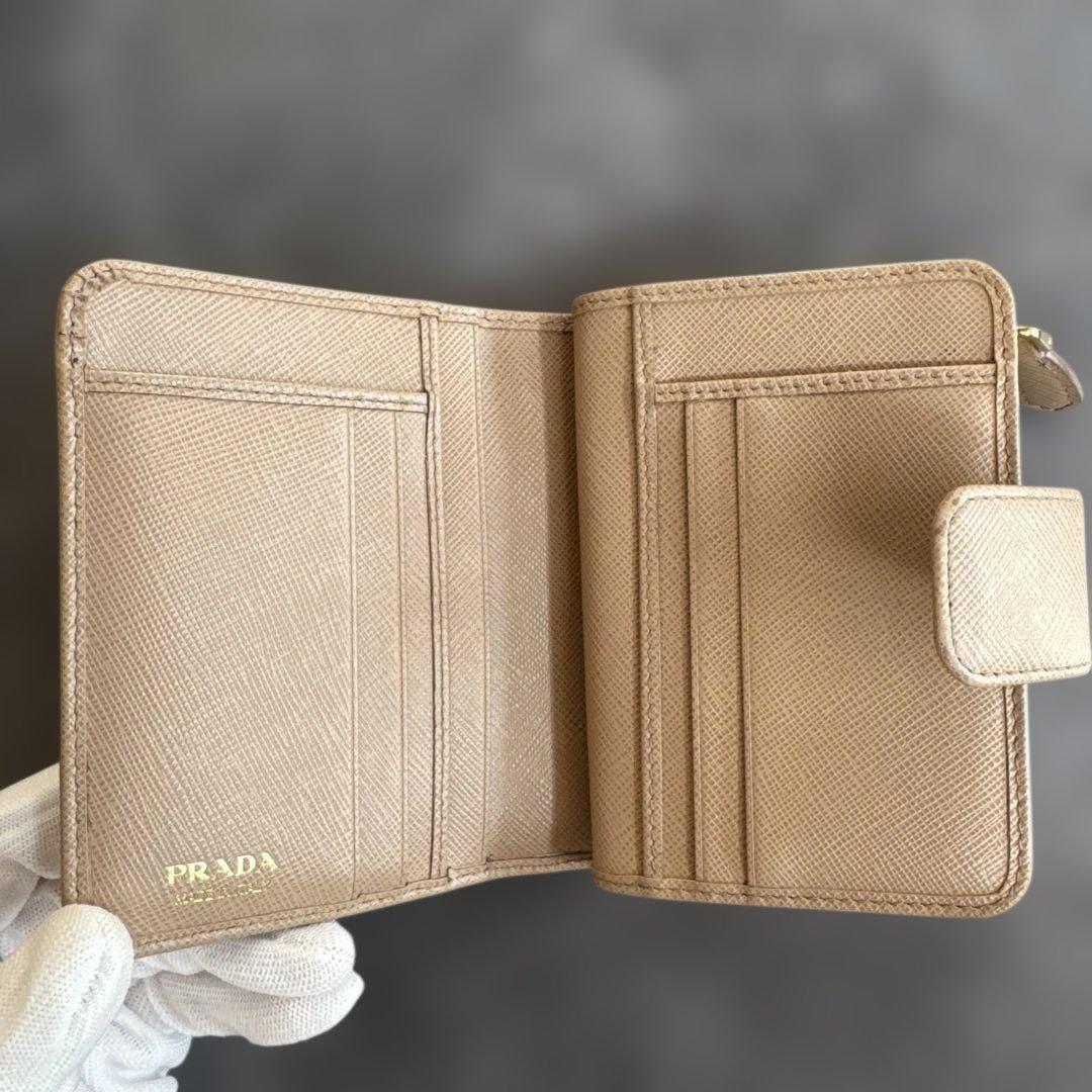 PRADA 1ML018 SAFFIANO Triang Cammeo 財布
