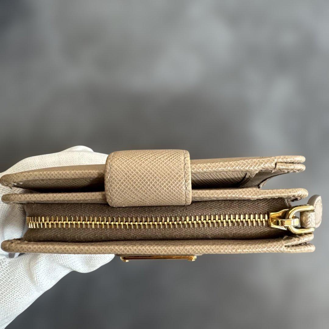 PRADA 1ML018 SAFFIANO Triang Cammeo 財布