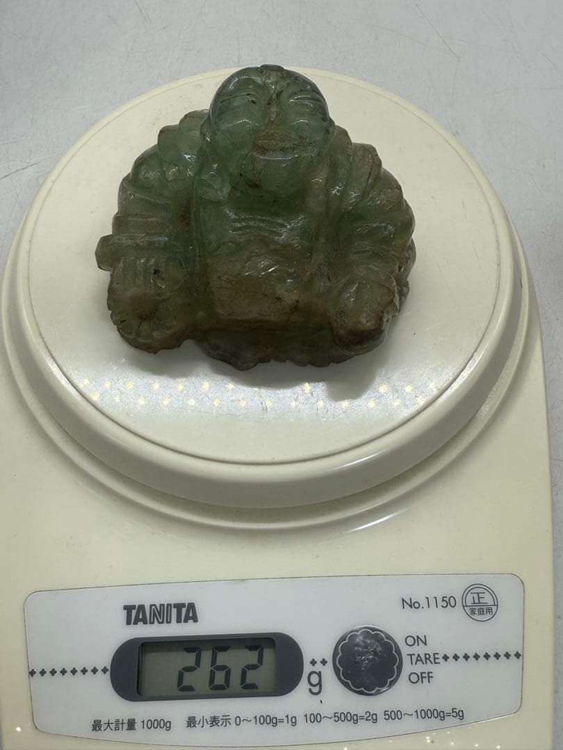 翡翠　布袋　置物　重さ約262g 送料込み251011