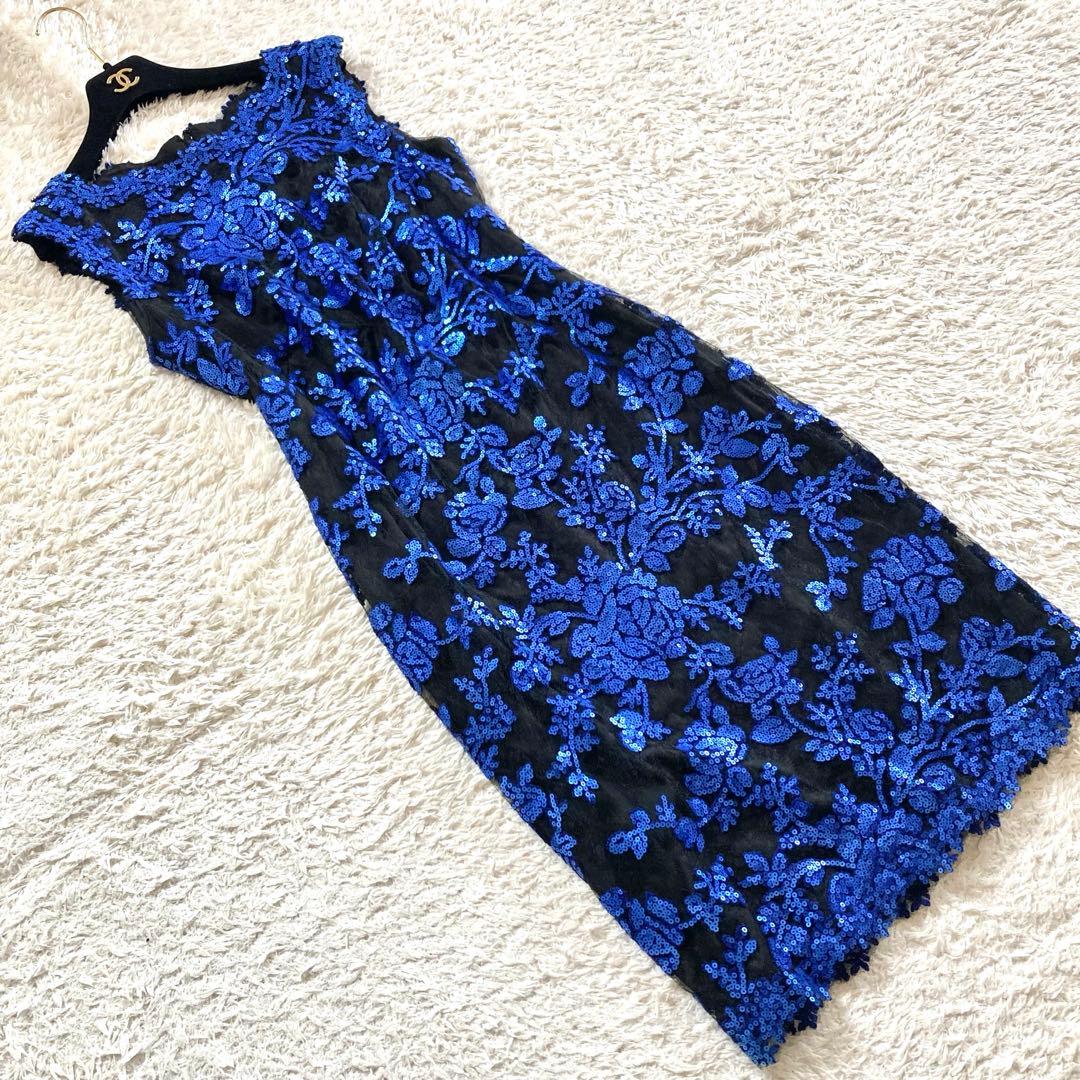 【大きいサイズ】タダシショージ スパンコール 総レース カクテルドレス 40