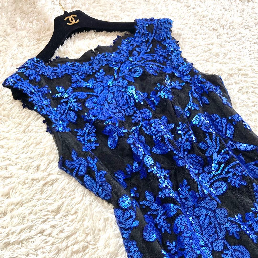 【大きいサイズ】タダシショージ スパンコール 総レース カクテルドレス 40