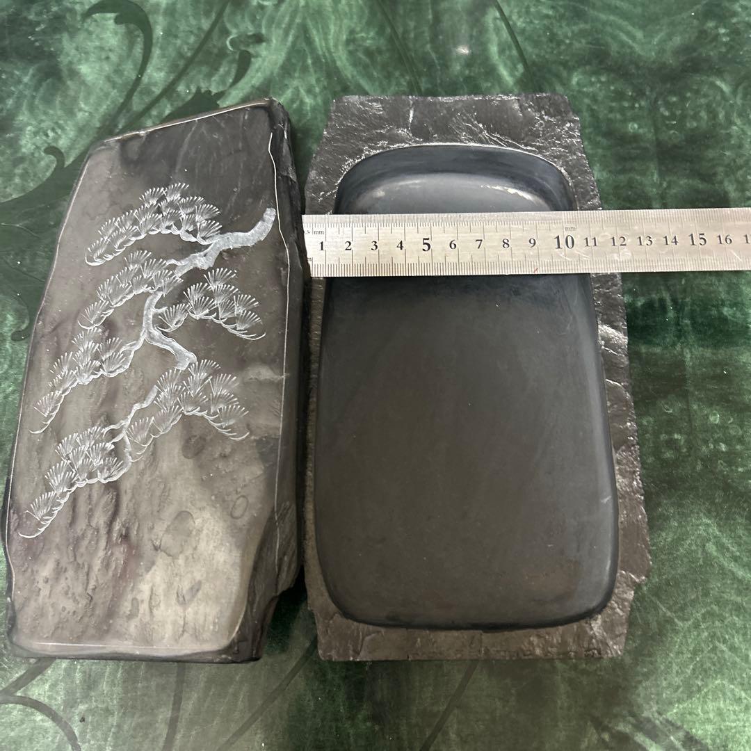 雄勝　硯　松の木彫刻 約20cm