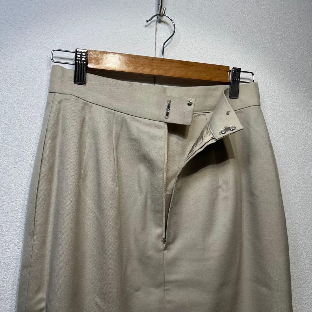 希少 クリスチャンディオール 上質 ウール タック デザイン タイト スカート