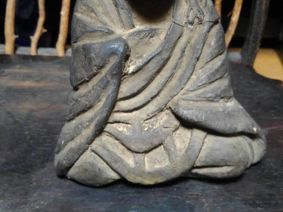 ♥陶製　とても古い　仏像　１　座像　仏様　仏壇　仏具　骨董