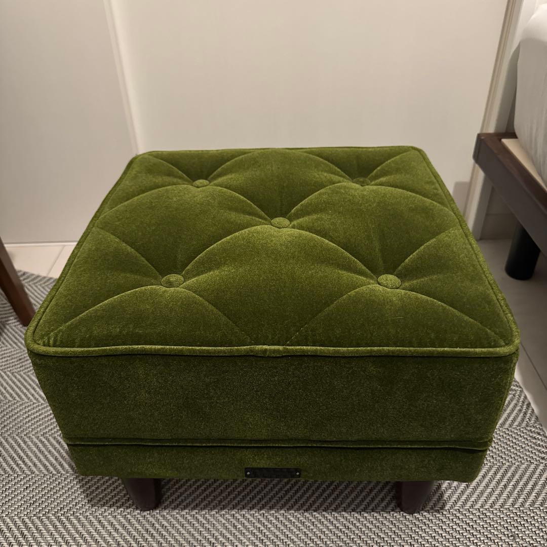 【美品】カリモク60 Kチェア用 オットマン／モケットグリーン