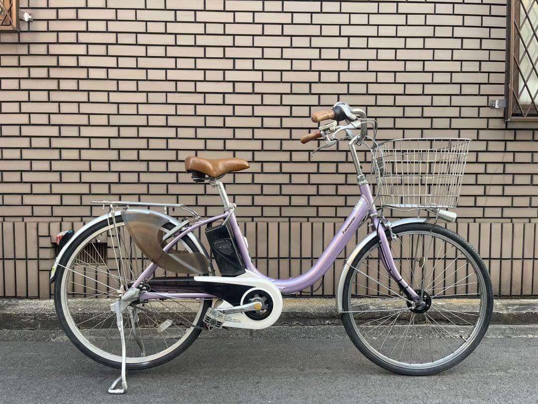 電動アシスト自転車 シティタイプ 紫色