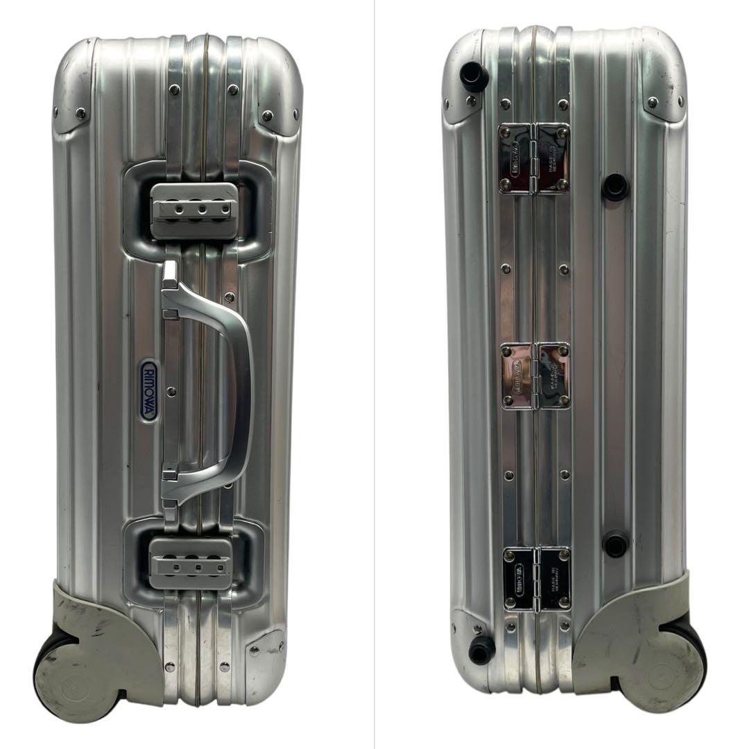 リモワ キャリーバッグ スーツケース トパーズ 青ロゴ 2輪 アルミニウム 銀