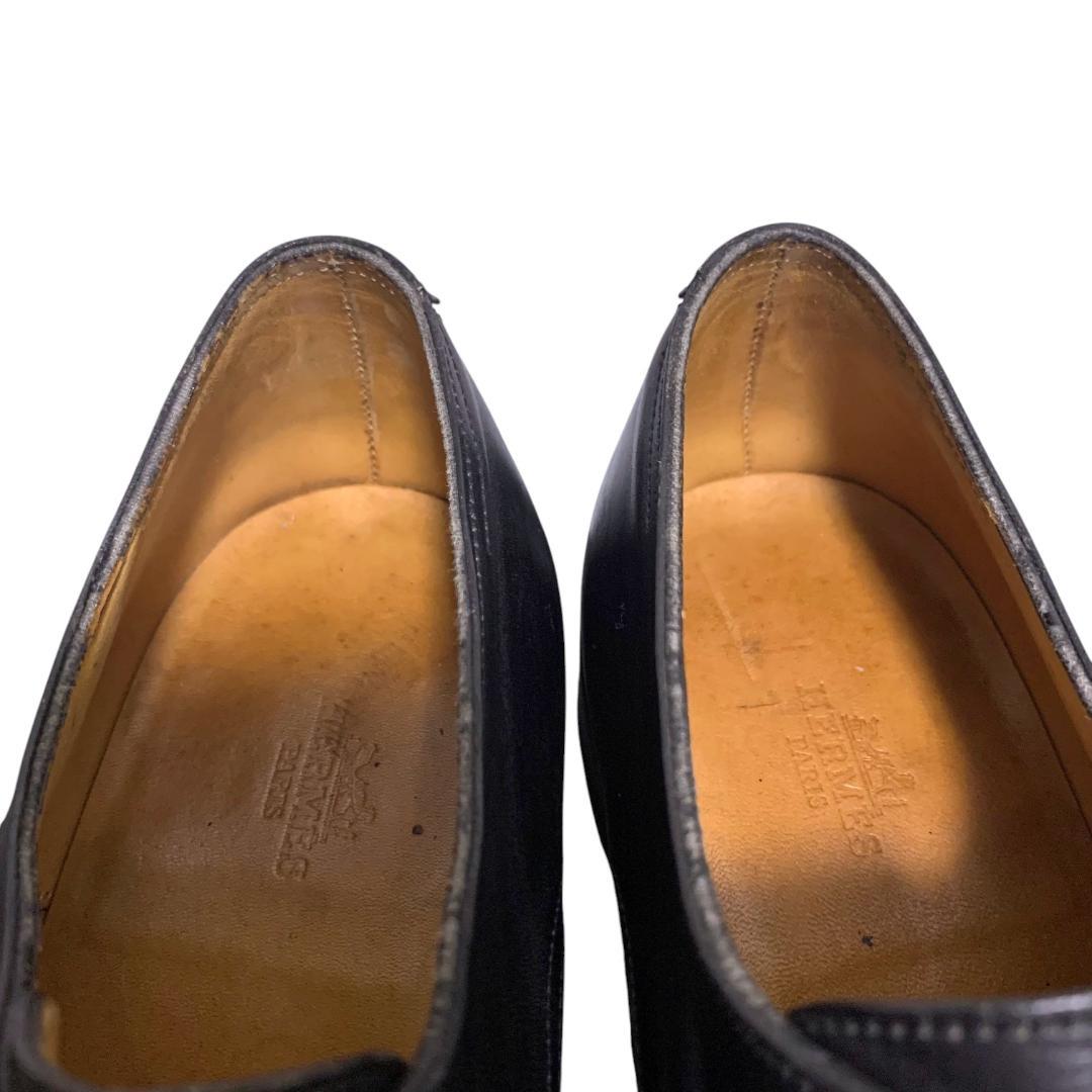 HERMES ジョンロブ製 シングルモンク ブラック サイズ40（約25cm）