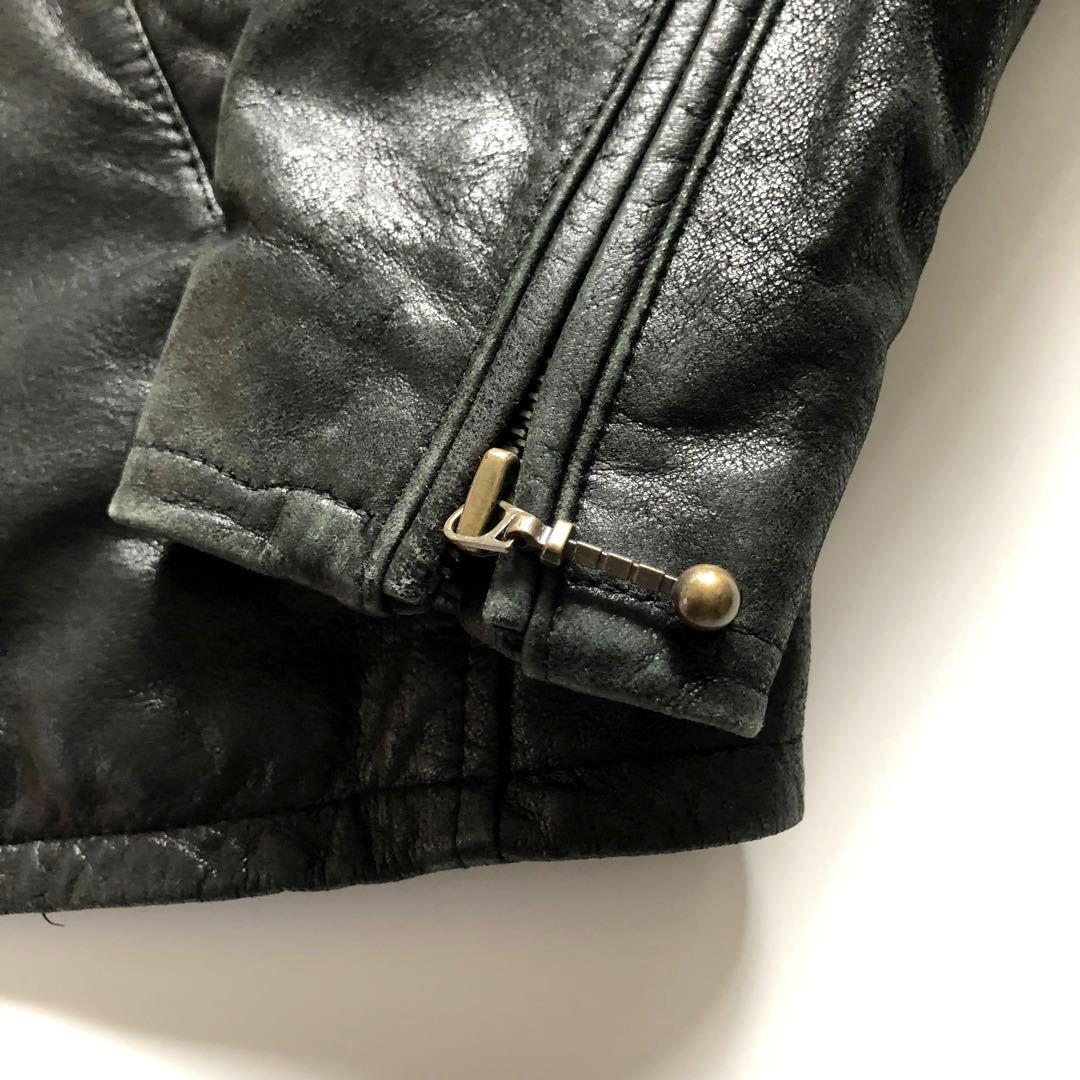 ★大き目★AVIREX レザーライダースジャケット シングル L トラッカー