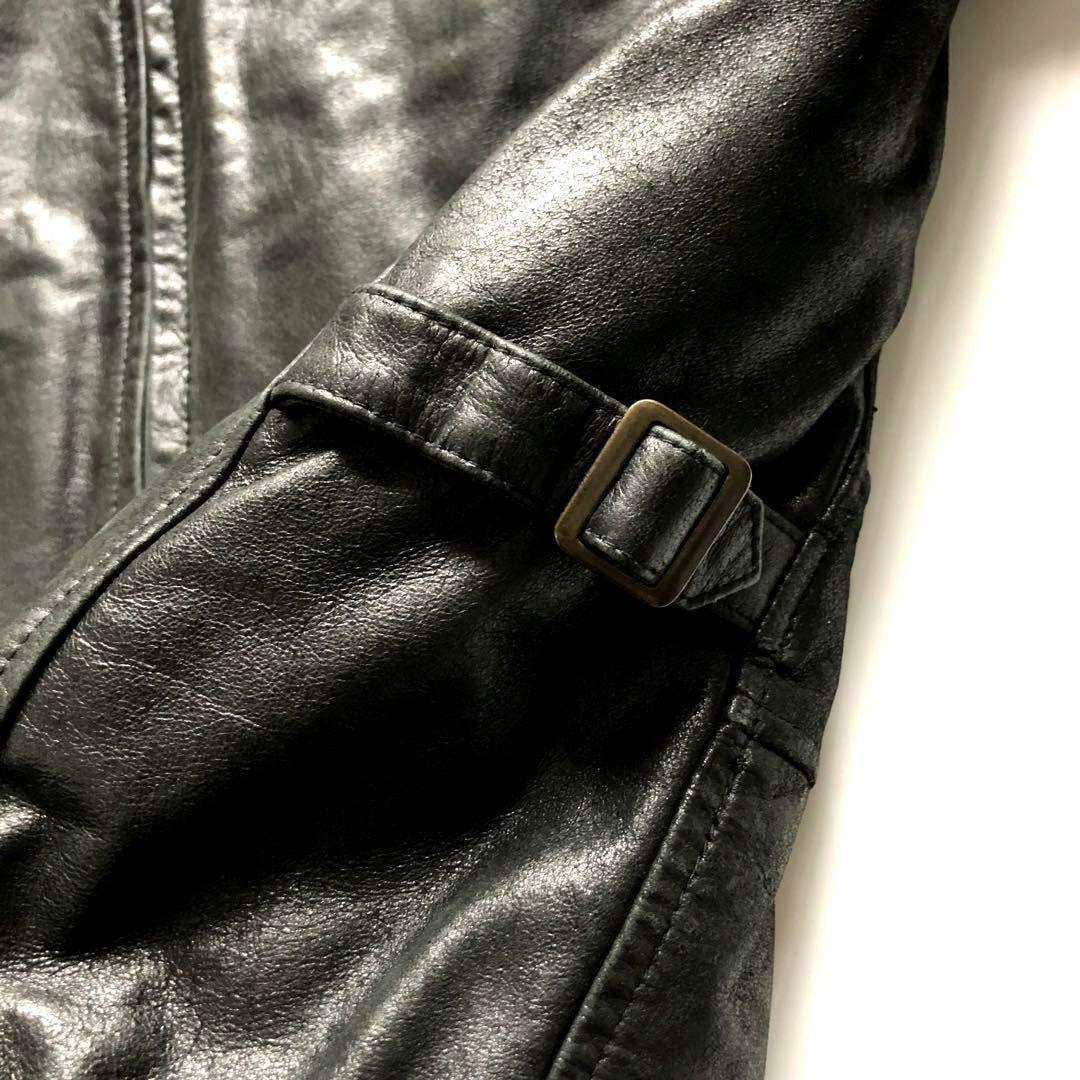 ★大き目★AVIREX レザーライダースジャケット シングル L トラッカー