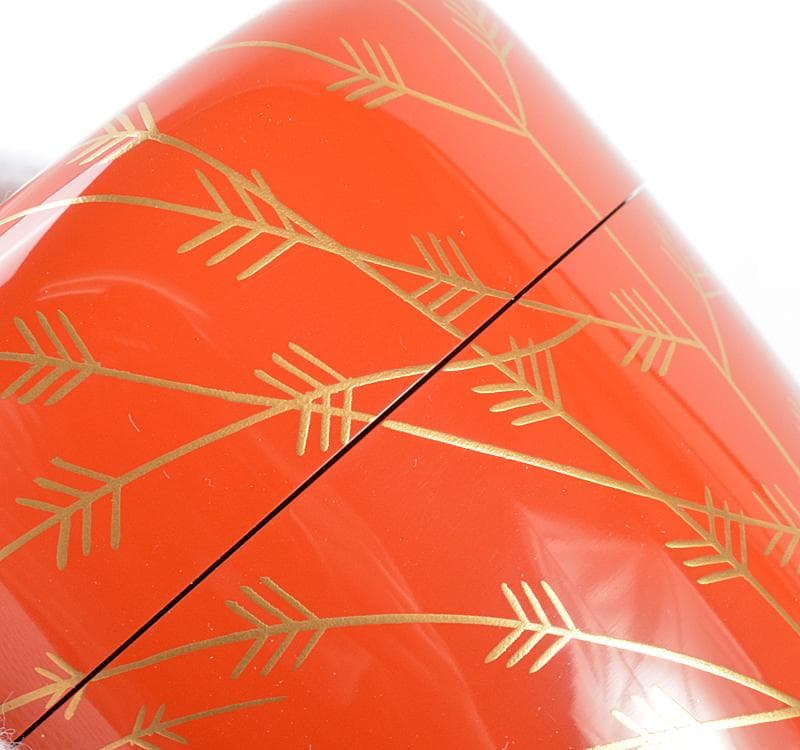 茶道具　竹内幸斎作　芽張柳蒔絵　中棗　共箱　V　R4691