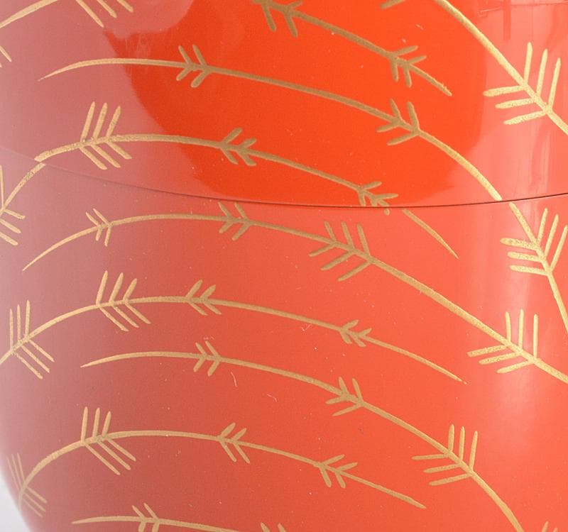 茶道具　竹内幸斎作　芽張柳蒔絵　中棗　共箱　V　R4691