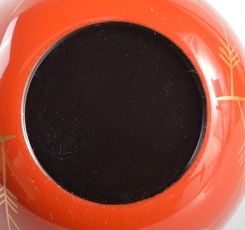 茶道具　竹内幸斎作　芽張柳蒔絵　中棗　共箱　V　R4691