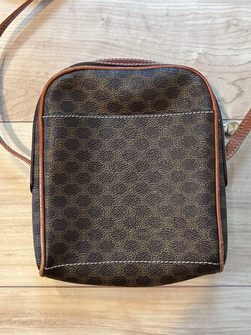 CELINE ブラウン　ヴィンテージ　ショルダーバッグ　マカダム柄