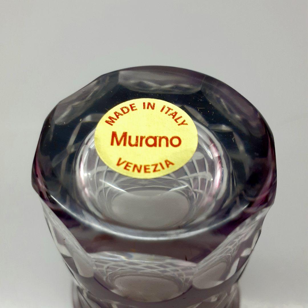 MURANO ムラノ 金彩 ドルフィン モチーフ ブルー グラス 2客セット