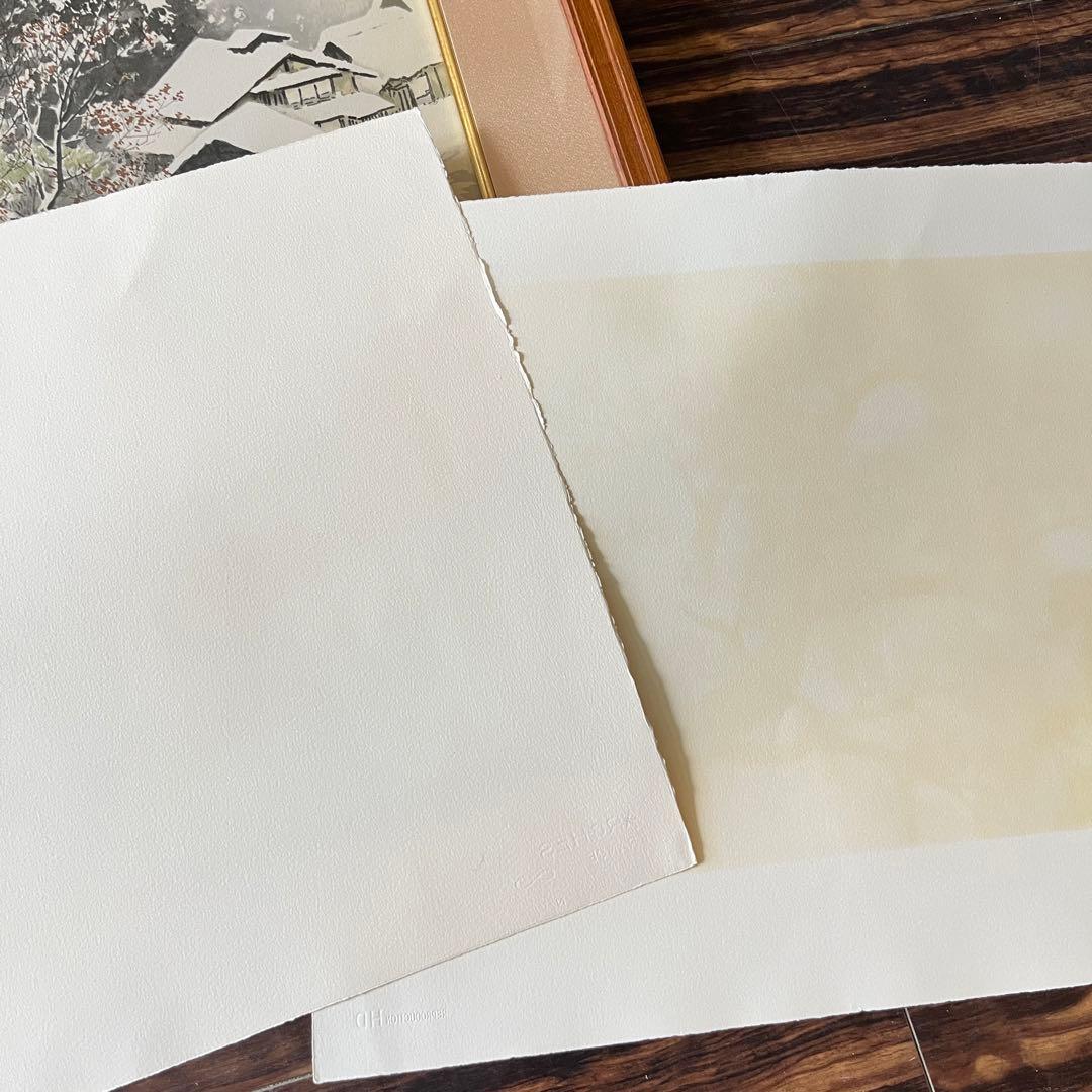 川端龍子 横山大観 川合玉堂「雪月花」額装1点シート2点 リトグラフ　F