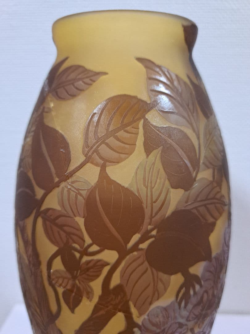 エミールガレ アールヌーボー ランプ 傘幅30㎝高さ43㎝ 難有