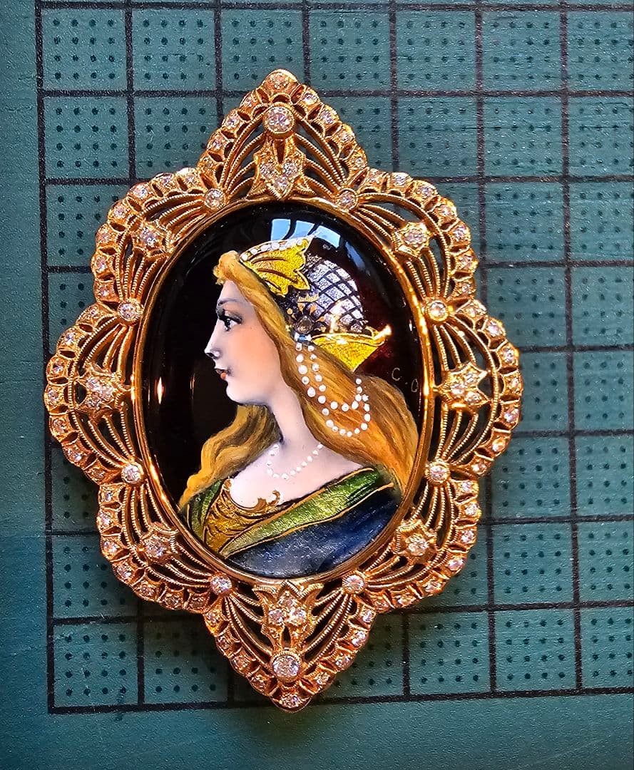 aya梶光夫　エマーユブローチ