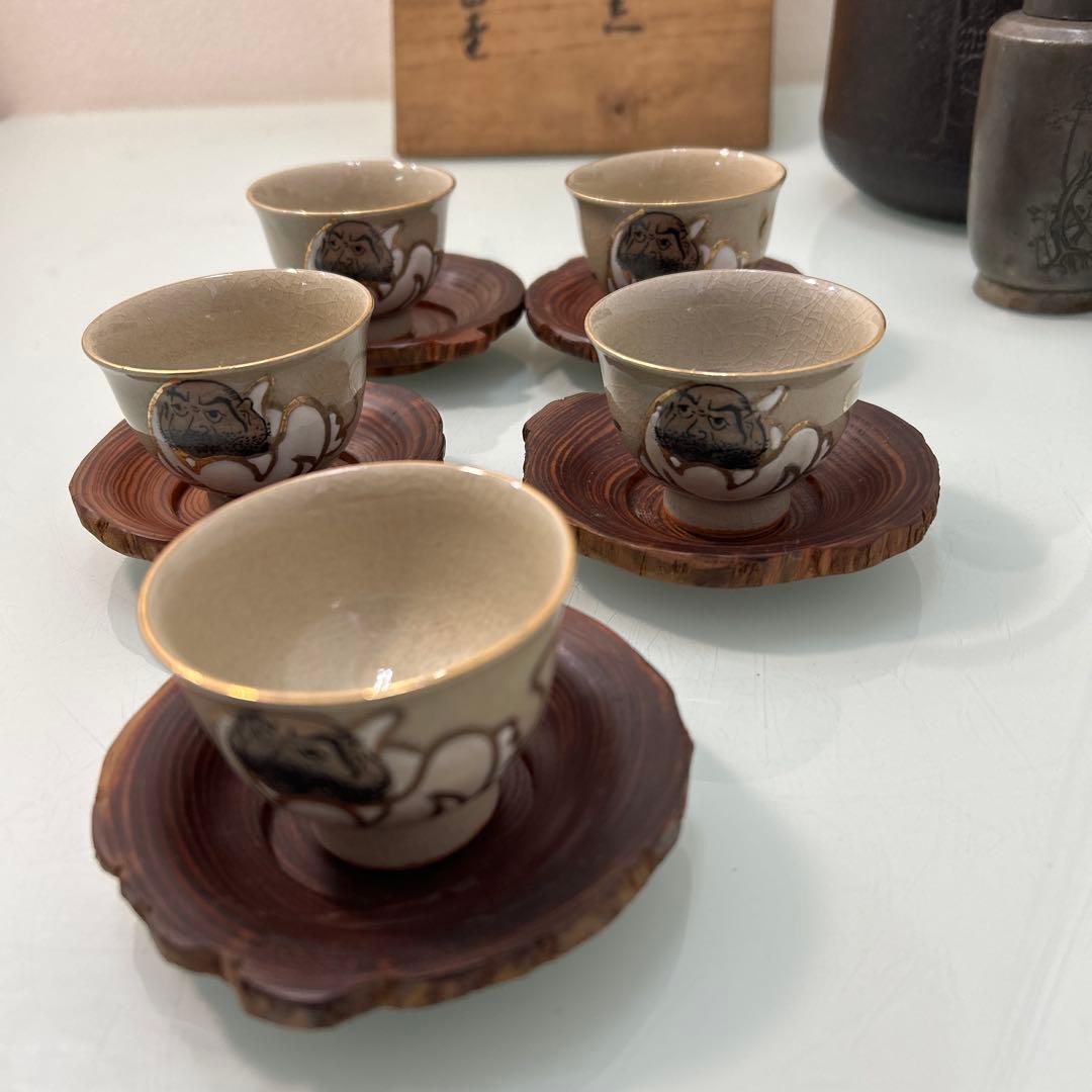 ☆茶道具　九谷焼煎茶器　鉄瓶　錫茶壷　茶盆　銅蟲菓子器☆