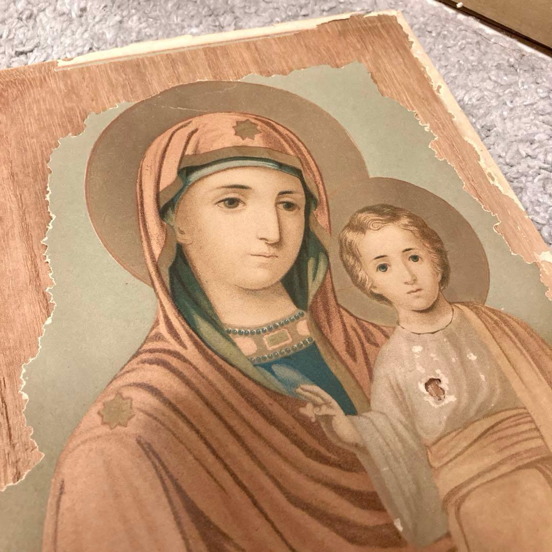 明治時代　ロシア正教会 イコン 聖母子像 キリスト教 聖母マリア イエスキリスト