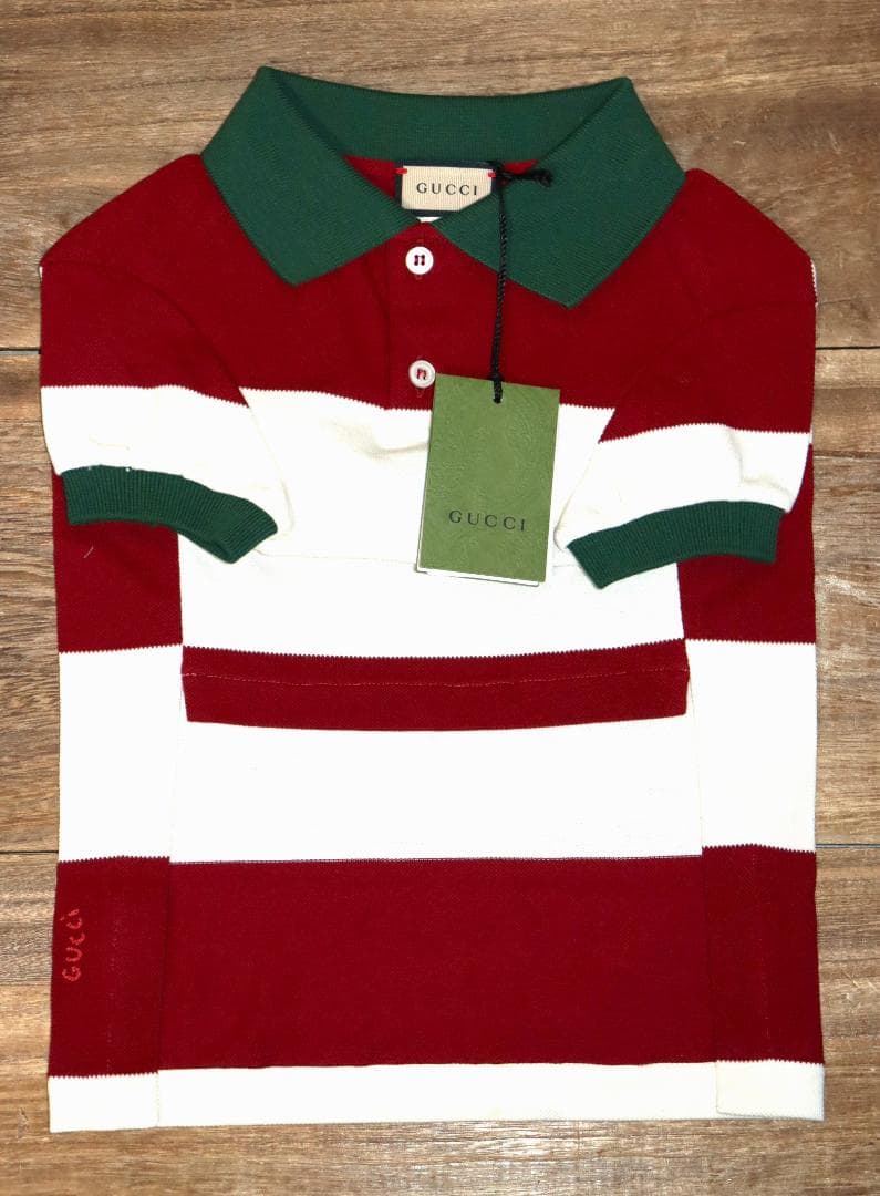 新品 GUCCI ペットコレクション ビッグストライプシャツ (XXSサイズ)Ⓗ